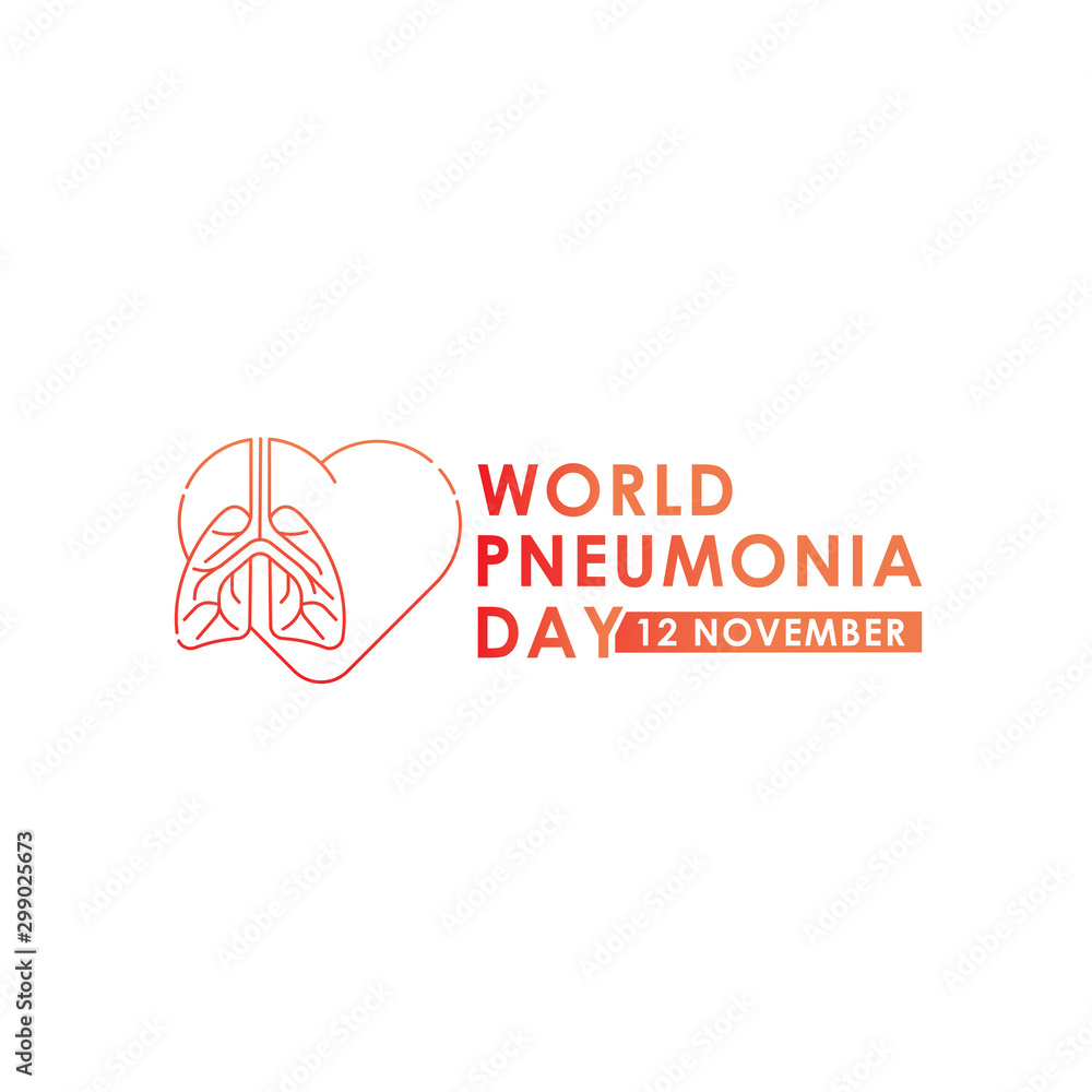 Φωτογραφία World Pneumonia Day - Lungs Vector logo poster illustration of World Pneumonia Day on 12 November