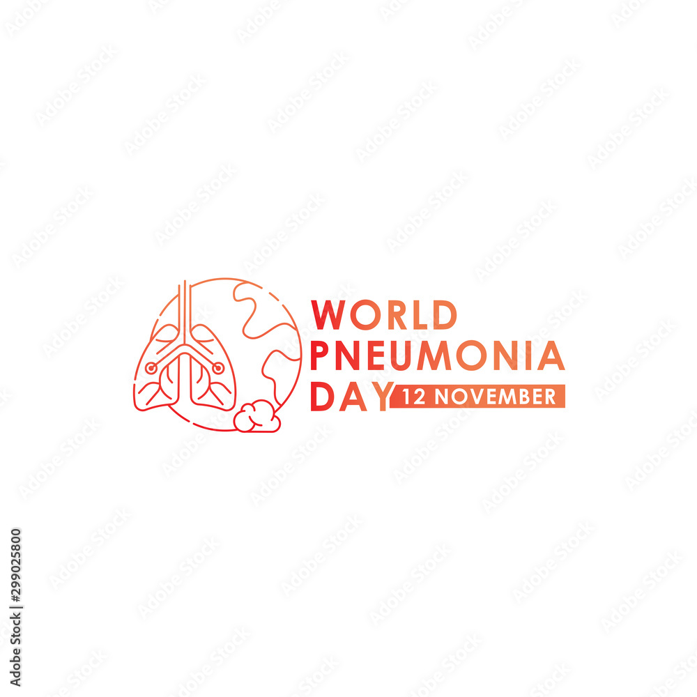 Φωτογραφία World Pneumonia Day - Lungs Vector logo poster illustration of World Pneumonia Day on 12 November