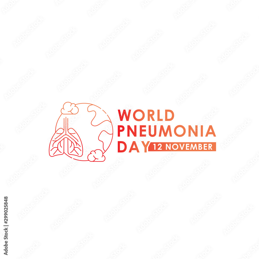 Φωτογραφία World Pneumonia Day - Lungs Vector logo poster illustration of World Pneumonia Day on 12 November