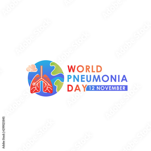 World Pneumonia Day - Lungs Vector logo poster illustration of World Pneumonia Day on 12 November. Healthcare and medical care awareness campaign.