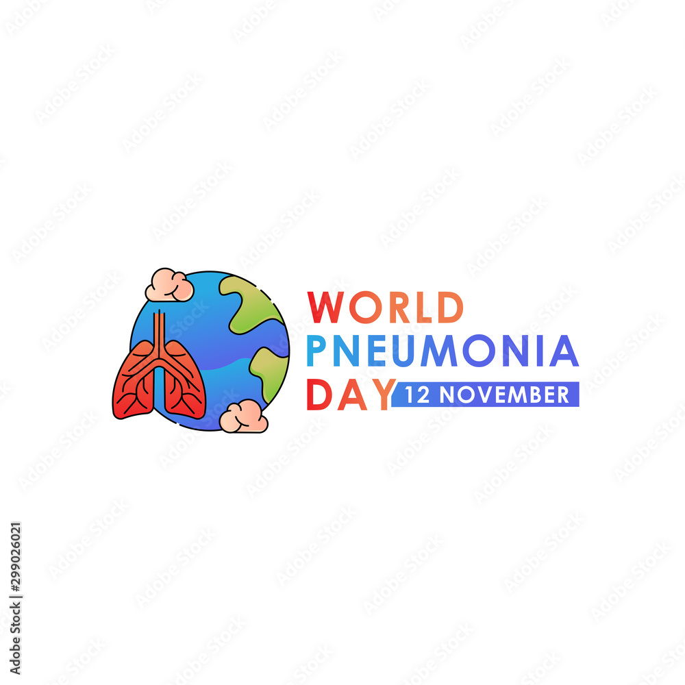 Φωτογραφία World Pneumonia Day - Lungs Vector logo poster illustration of World Pneumonia Day on 12 November