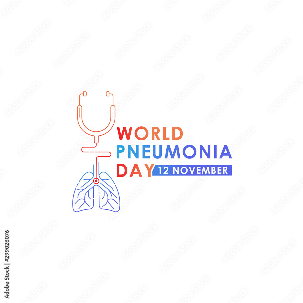 Φωτογραφία World Pneumonia Day - Lungs Vector logo poster illustration of World Pneumonia Day on 12 November
