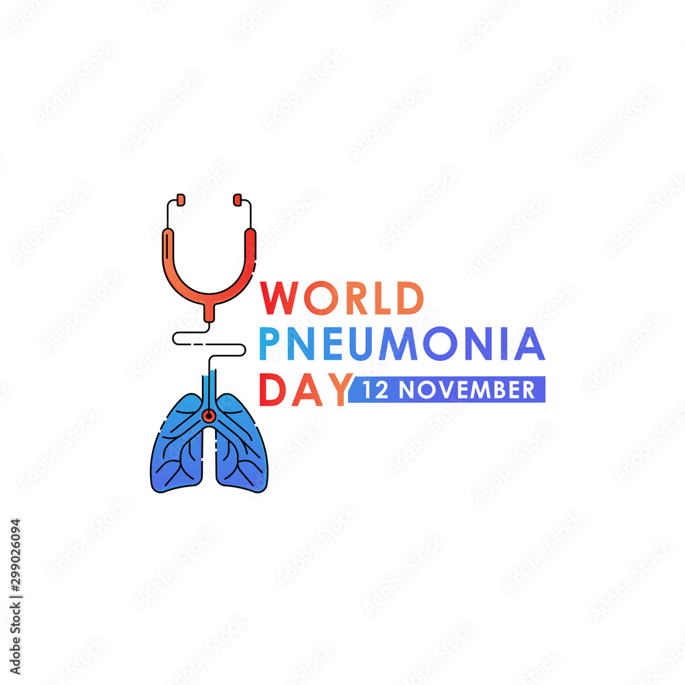 Φωτογραφία World Pneumonia Day - Lungs Vector logo poster illustration of World Pneumonia Day on 12 November