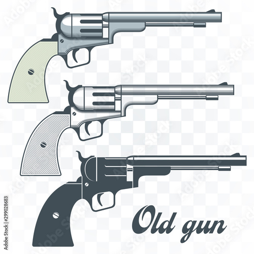 Old guns set in vintage style