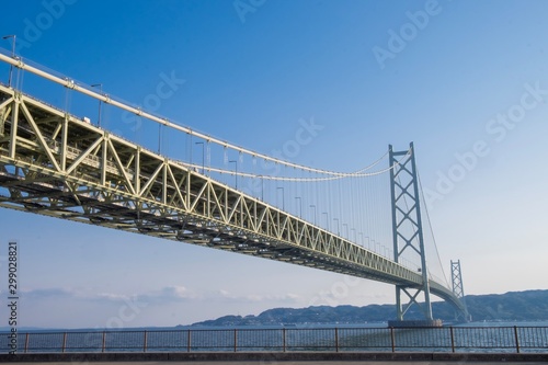 Akashi Kaikyo bridge at Kobe port  The longest bridge in Japan
