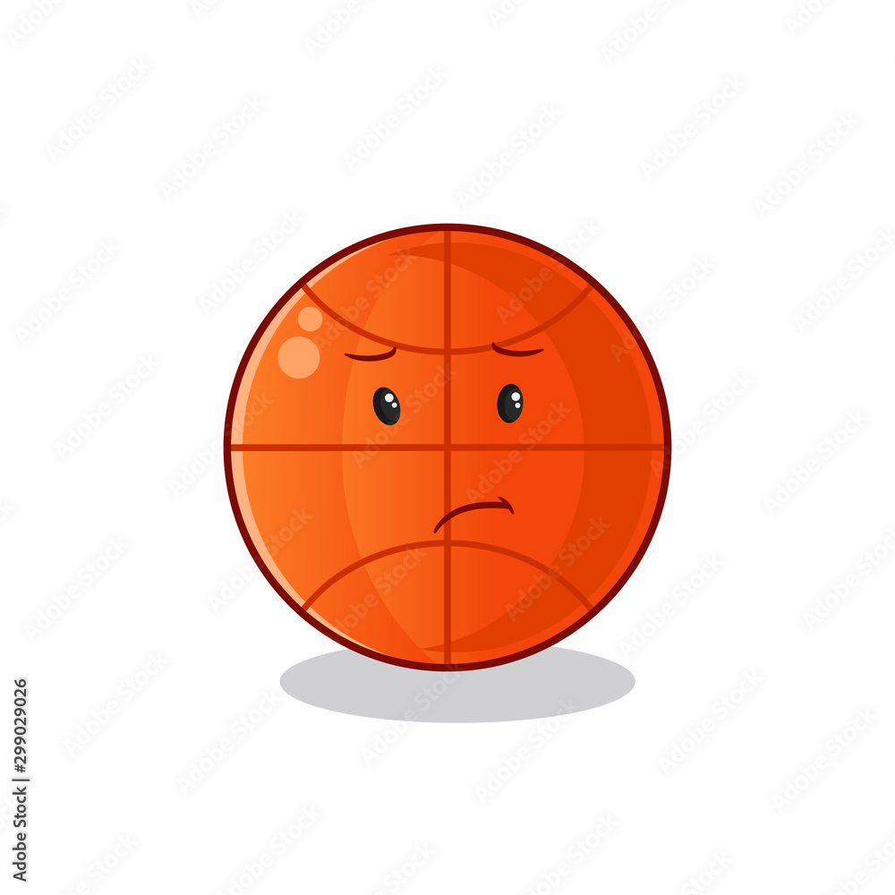 basketball cute chibi sad mascot vector cartoon art illustration Stock  Vector | Adobe Stock