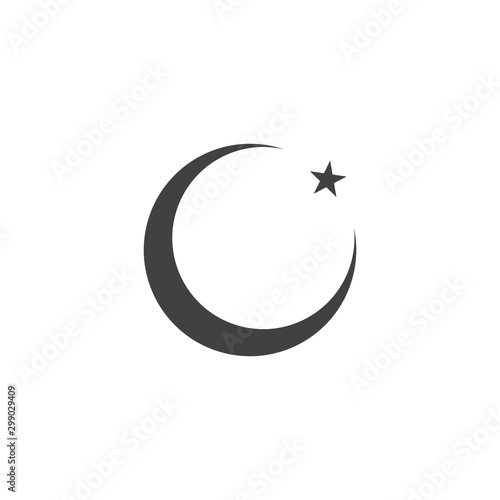 Moon night graphic design template vector isolated