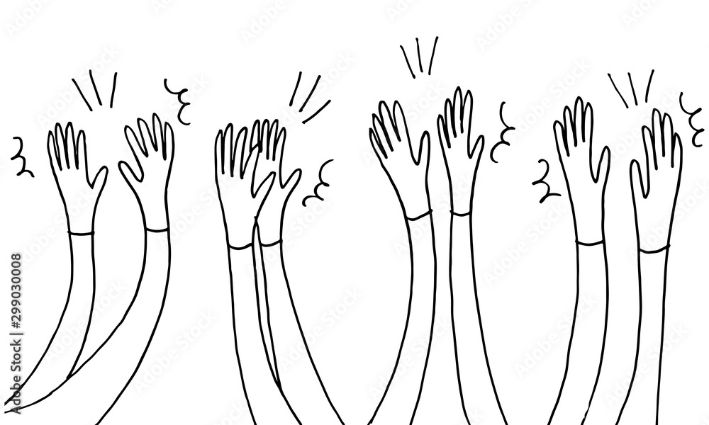 Hand Drawn sketch style of Human hands clapping ovation Hand Drawn sketch style of Human hands clapping ovation