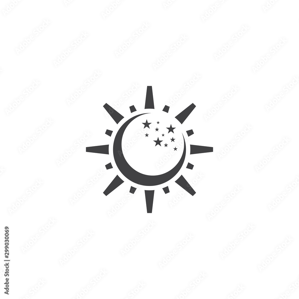 Moon sun graphic design template vector isolated