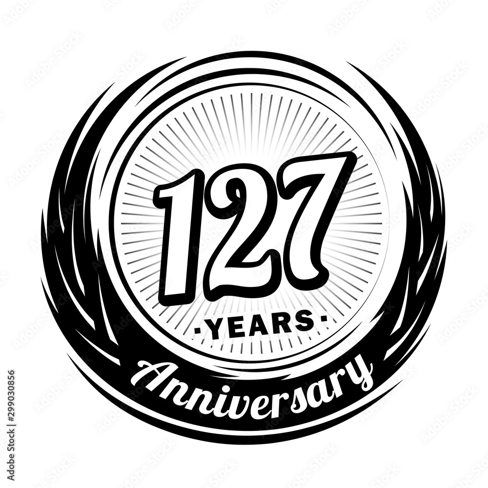 127 years anniversary. Anniversary logo design. One hundred and twenty-seven years logo. 127 years anniversary. Anniversary logo design. One hundred and twenty-seven years logo.