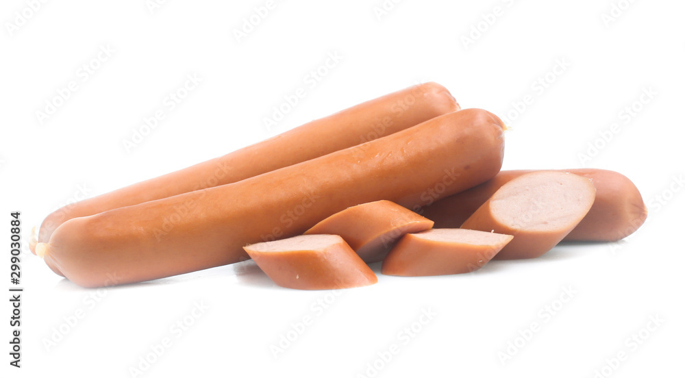 Frankfurter sausage isolated on white background Frankfurter sausage isolated on white background