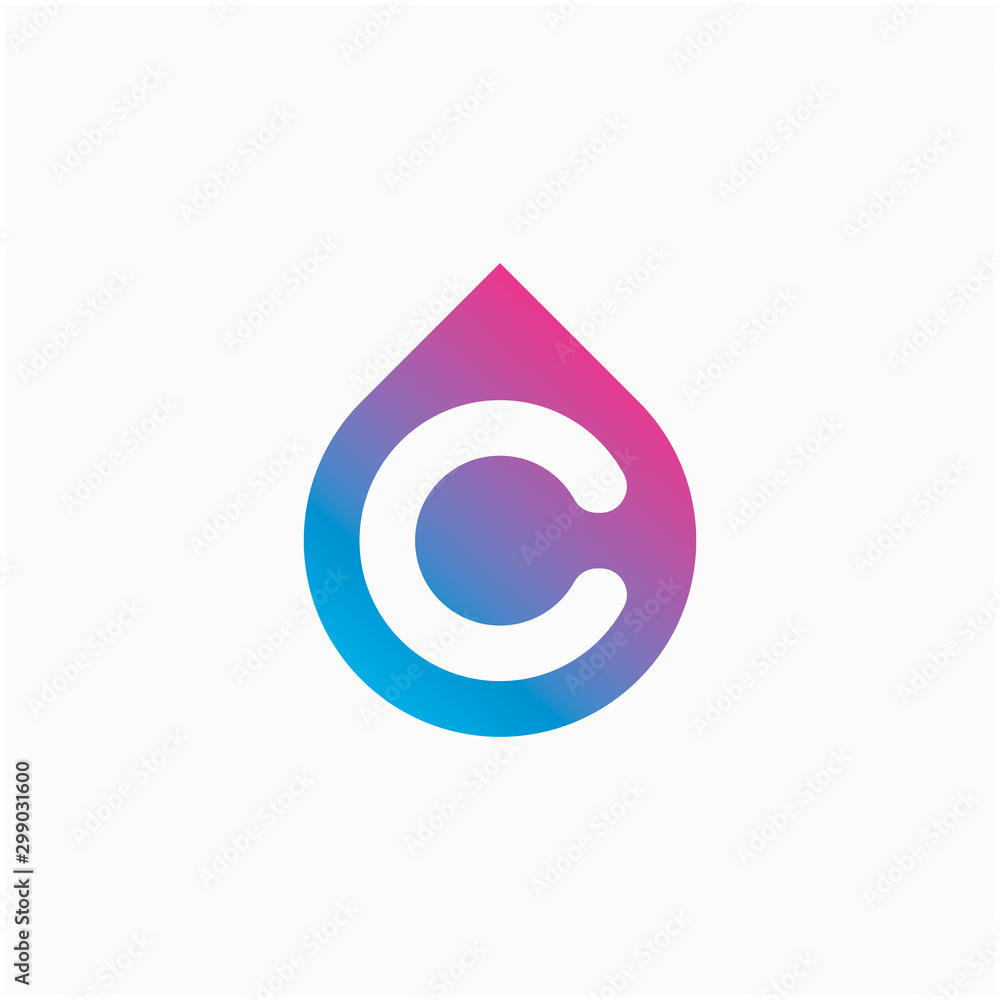 letter C with drop. molecule Logo design , Lab Logo Design Element , Design Vector with Dots. - VECTOR letter C with drop. molecule Logo design , Lab Logo Design Element , Design Vector with Dots. - VECTOR