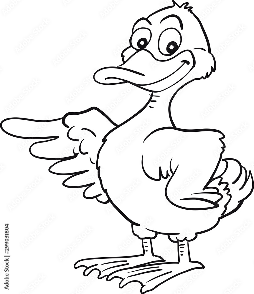 Happy Cartoon duck. Isolated object for design element. Happy Cartoon duck. Isolated object for design element.