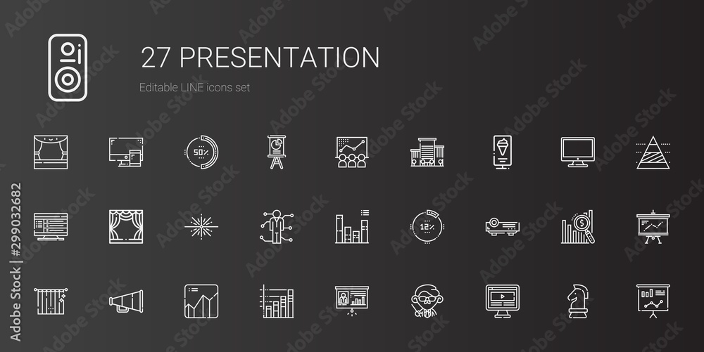 presentation icons set presentation icons set