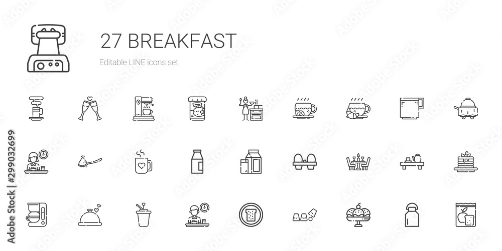 breakfast icons set breakfast icons set