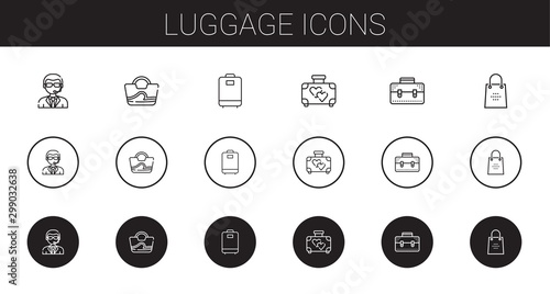 luggage icons set