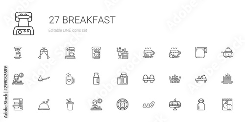 breakfast icons set
