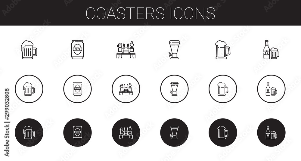 coasters icons set coasters icons set