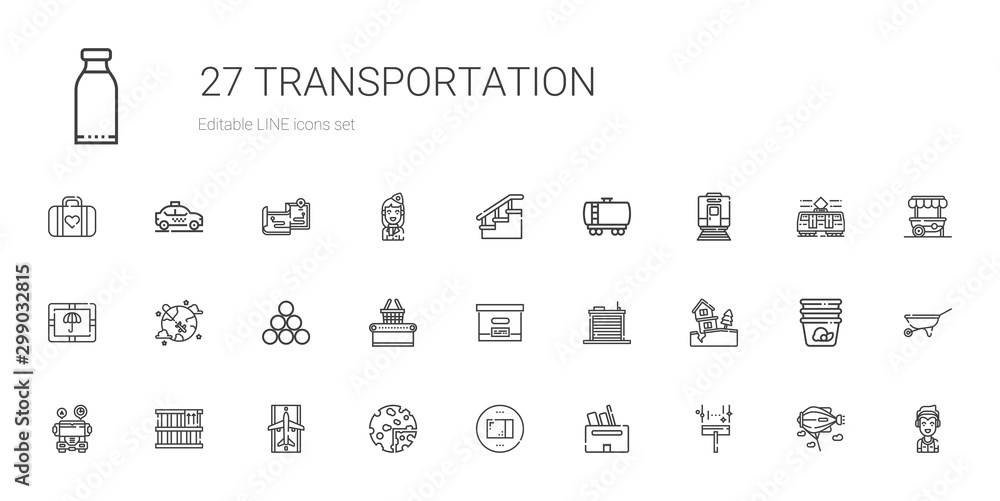 transportation icons set transportation icons set
