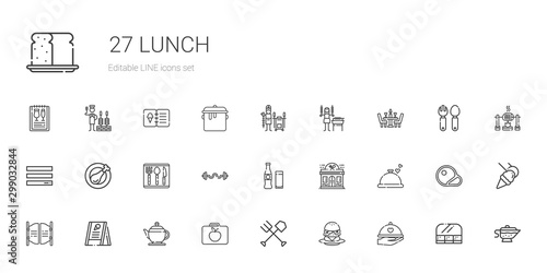 lunch icons set