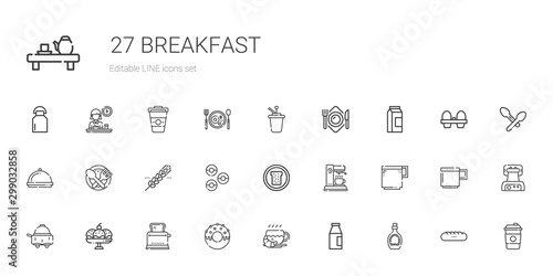 breakfast icons set