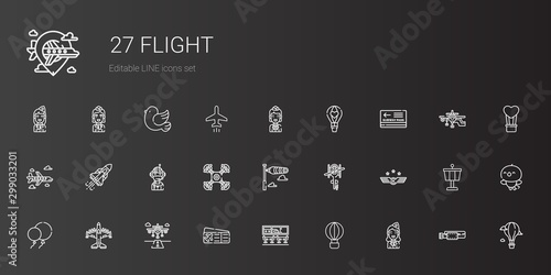 flight icons set