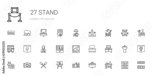 stand icons set