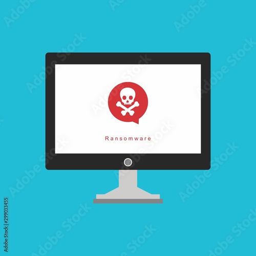 Bug in computer icon, error, bug or scam detected, thread, malware scan, Malware on computer display, Virus computer bug icon, Simple design