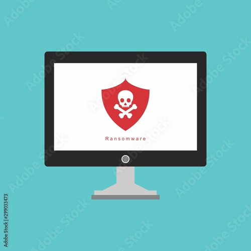 Bug in computer icon, error, bug or scam detected, thread, malware scan, Malware on computer display, Virus computer bug icon, Simple design