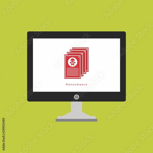 Bug in computer icon, error, bug or scam detected, thread, malware scan, Malware on computer display, Virus computer bug icon, Simple design