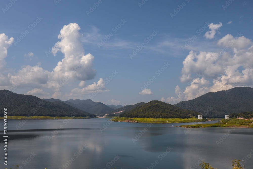 View of the mountain river at Mae Kuang Dam, Chiang Mai, Thailand