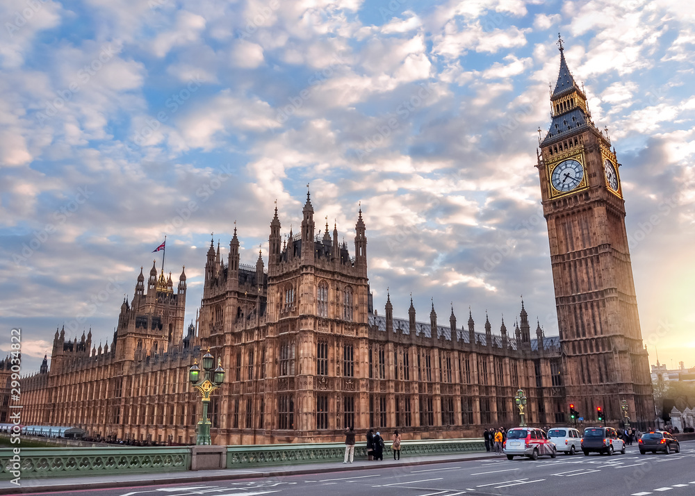 Big Ben and Houses of Parliament at sunset, London, United Kingdom