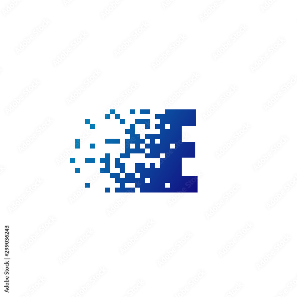 Letter E Pixel Logo, Fast Moving E Logo Letter E Pixel Logo, Fast Moving E Logo