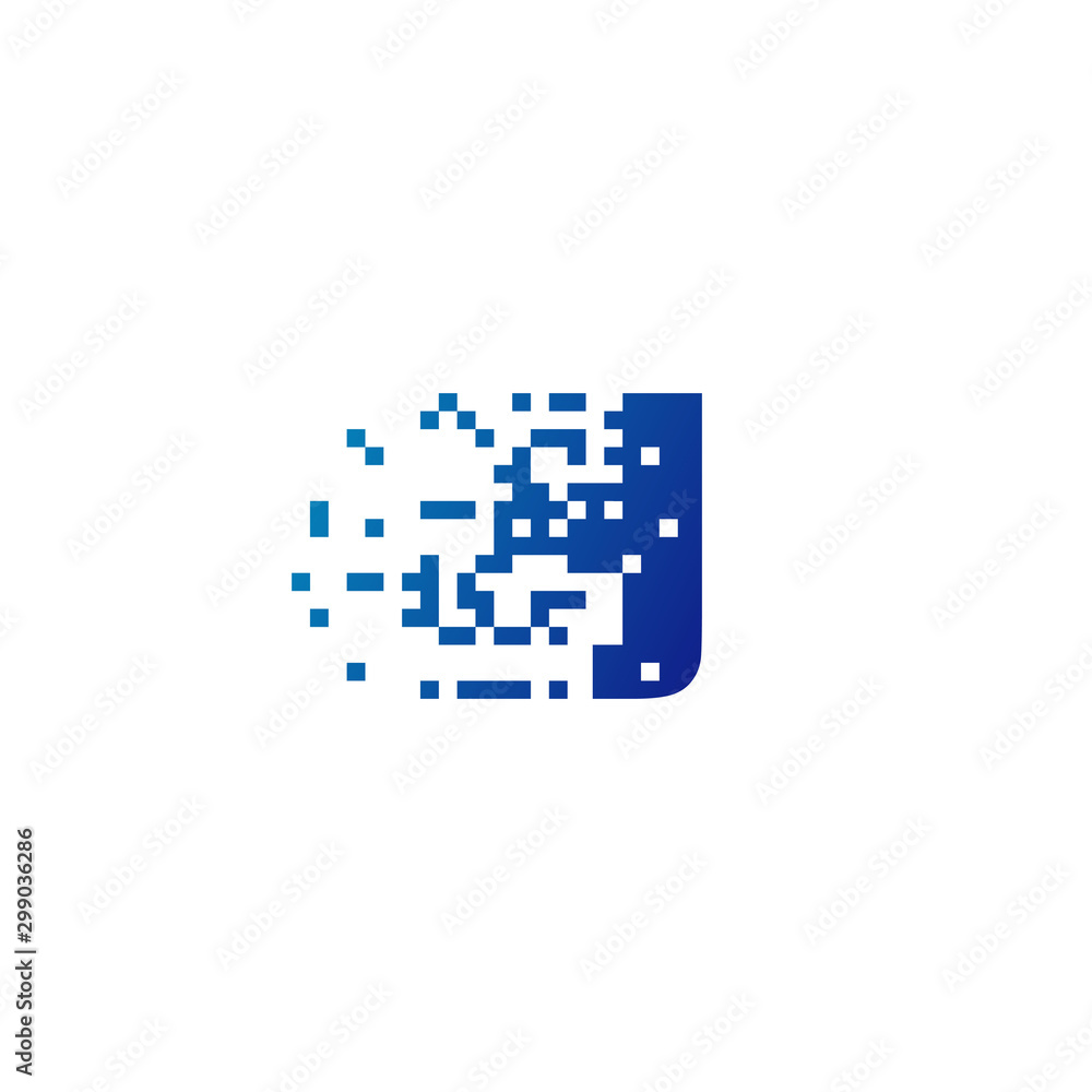 Letter J Pixel Logo, Fast Moving J Logo Letter J Pixel Logo, Fast Moving J Logo