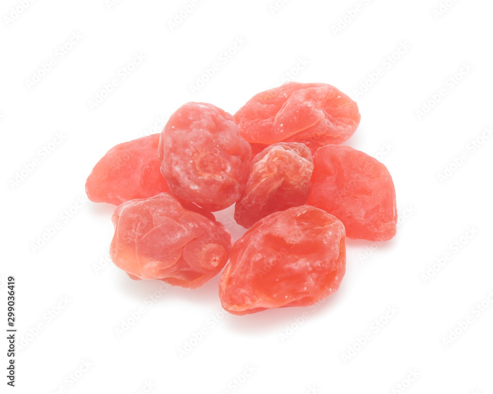 Dried  plums isolated on white background