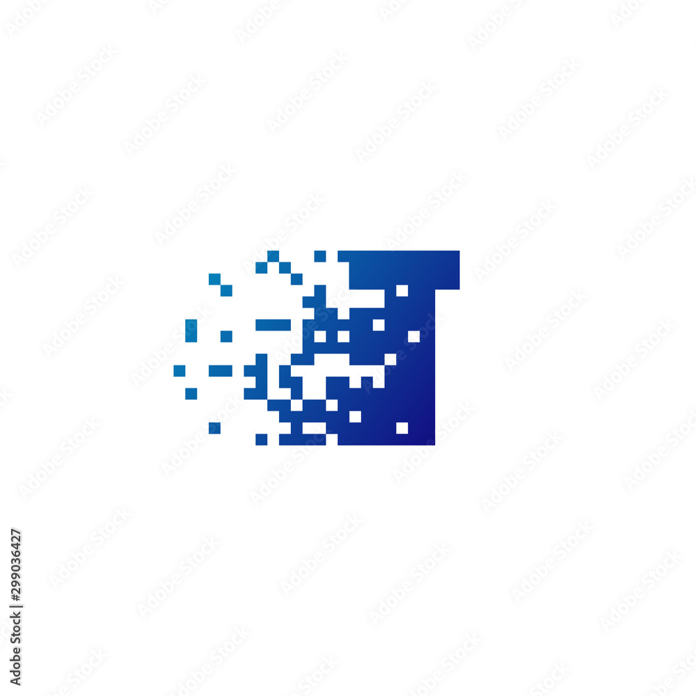 Letter T Pixel Logo, Fast Moving T Logo Letter T Pixel Logo, Fast Moving T Logo