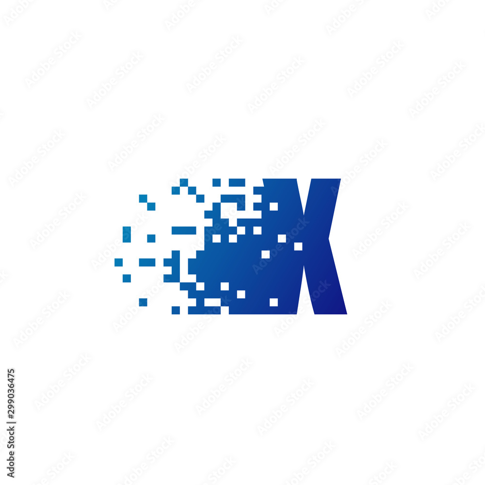 Letter X Pixel Logo, Fast Moving X Logo Letter X Pixel Logo, Fast Moving X Logo