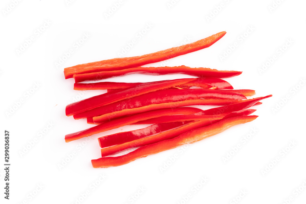 julienne chopped red and ripe pepper julienne chopped red and ripe pepper
