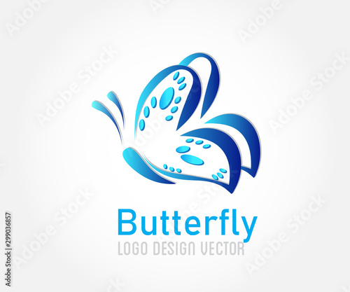 Stylized butterfly beauty symbol icon logo vector