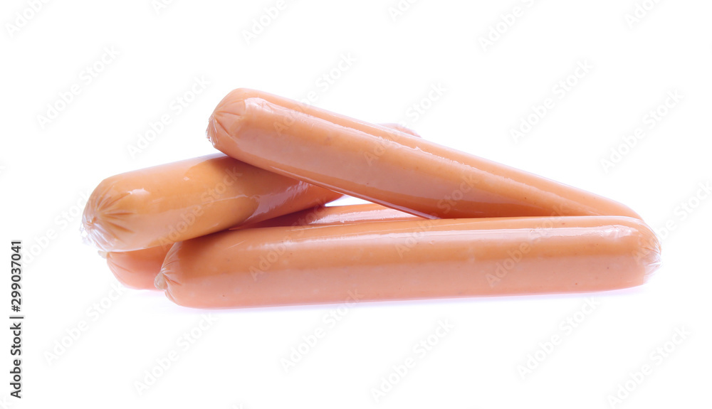 Fresh sausage isolated on white background Fresh sausage isolated on white background