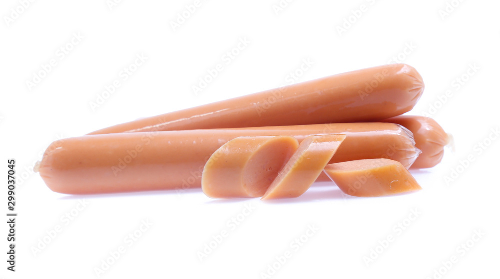 Fresh sausage isolated on white background Fresh sausage isolated on white background