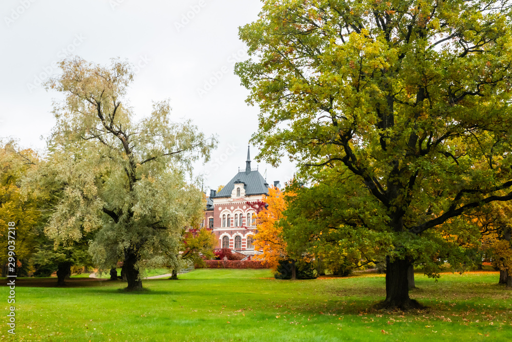 Loviisa, Finland - 7 October 2019: The Manor House Malmgard.