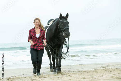 riding girl and horse