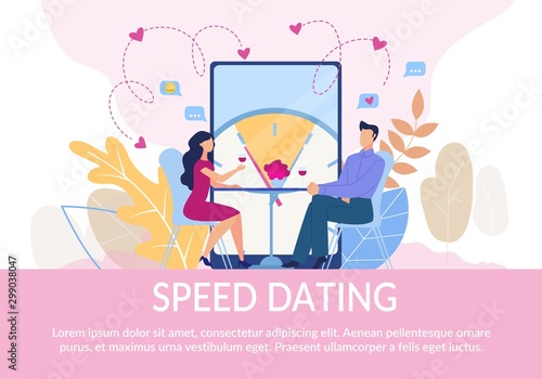 Flat Text Poster Inviting Couples on Speed Dating