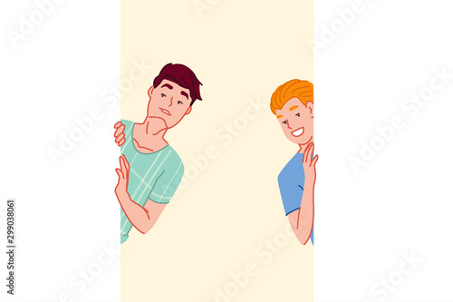 Happy discovery, spying concept