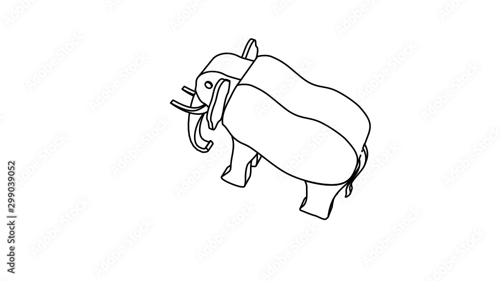 Obraz premium icon illustration of rhinoceros