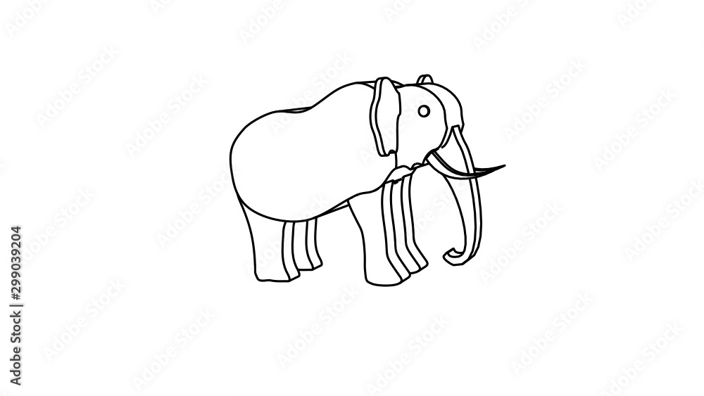 Fototapeta premium icon illustration of the elephant