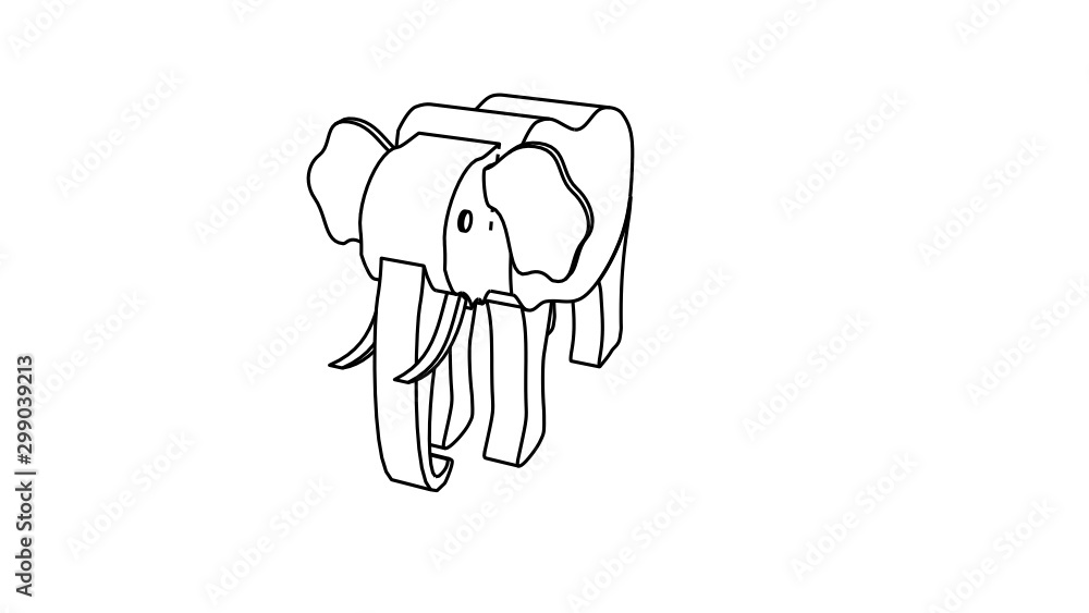 icon illustration of the elephant icon illustration of the elephant