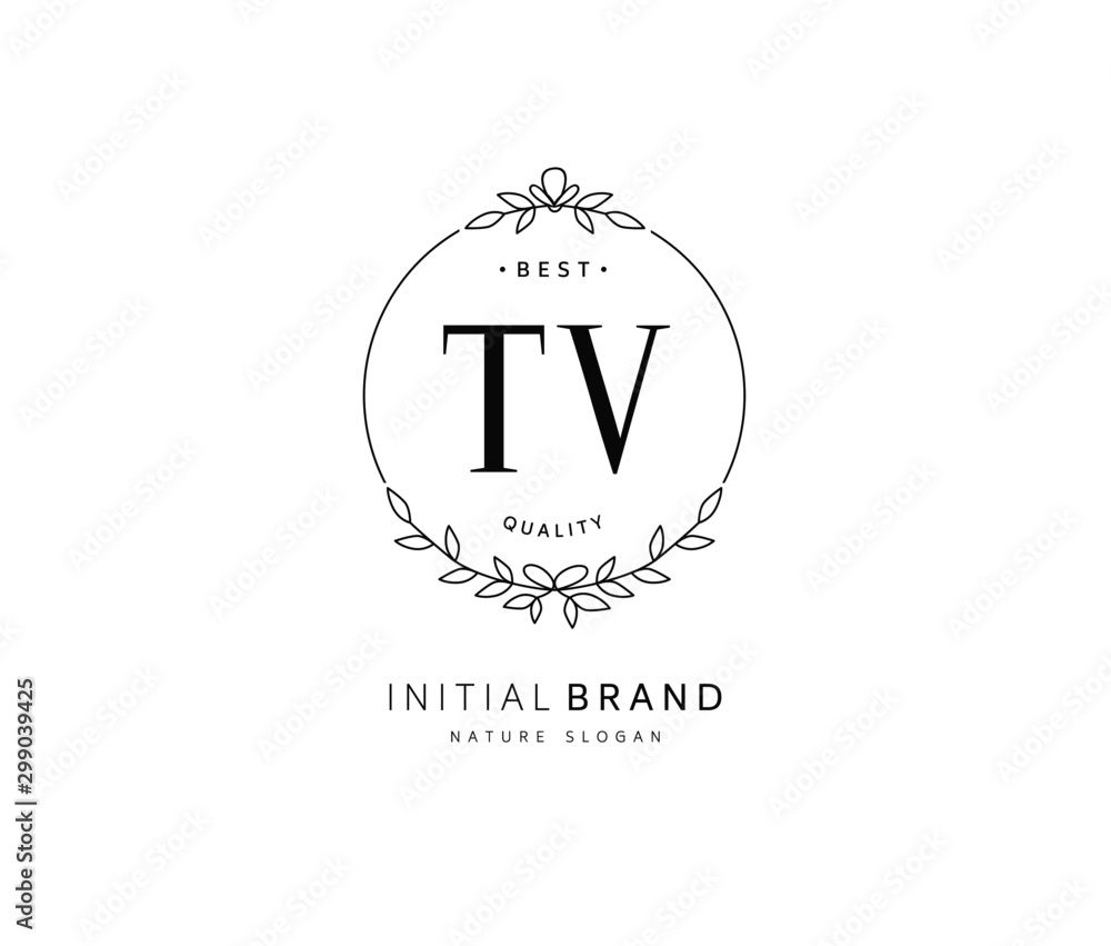 T V TV Beauty vector initial logo, handwriting logo of initial signature, wedding, fashion, jewerly, boutique, floral and botanical with creative template for any company or business. T V TV Beauty vector initial logo, handwriting logo of initial signature, wedding, fashion, jewerly, boutique, floral and botanical with creative template for any company or business.