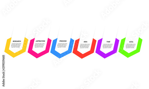 Vector hexagon Infographic stack chart design with icons and 6 options or steps. for business concept. Can be used for presentations banner, workflow layout, process diagram, flow chart